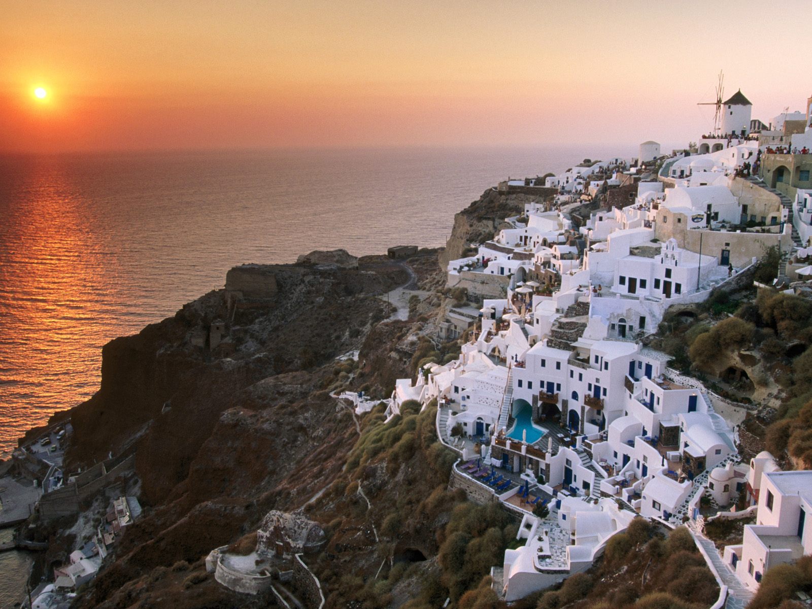 Sunset on the Island of Santorini Greece