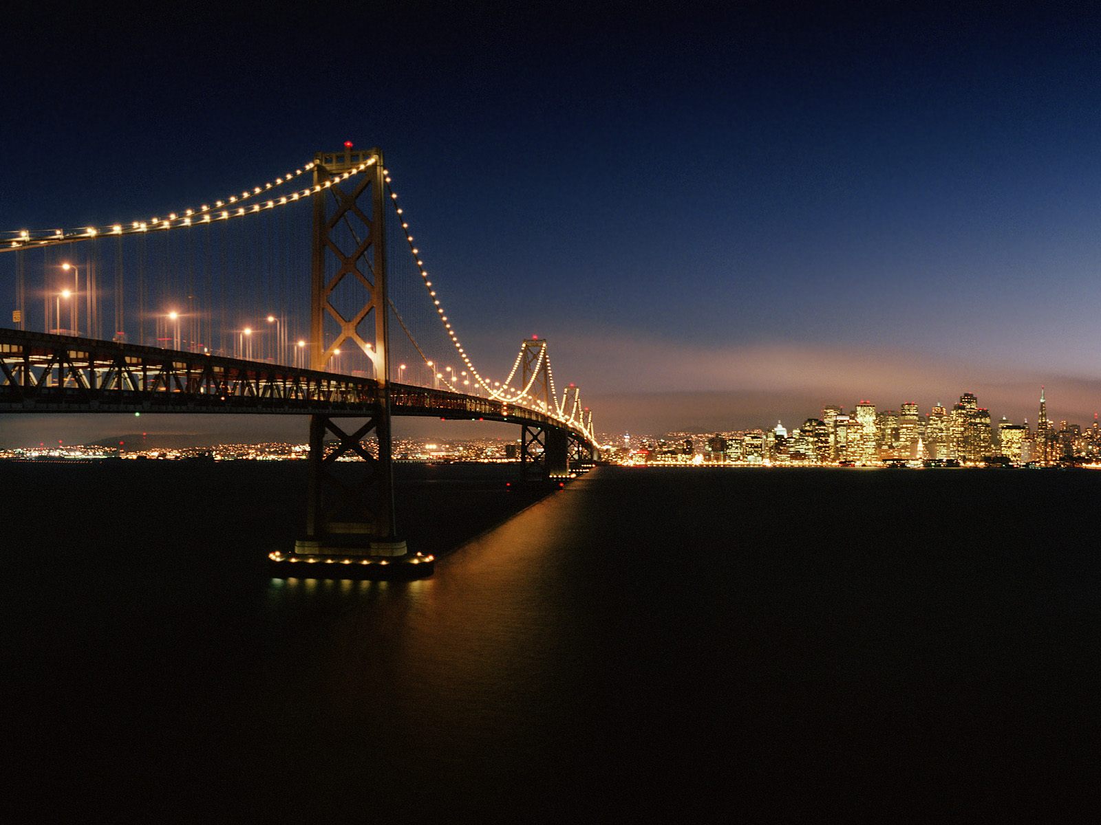  ... BAY BRIDGE San Francisco California photo, Evening Crossing BAY BRIDGE