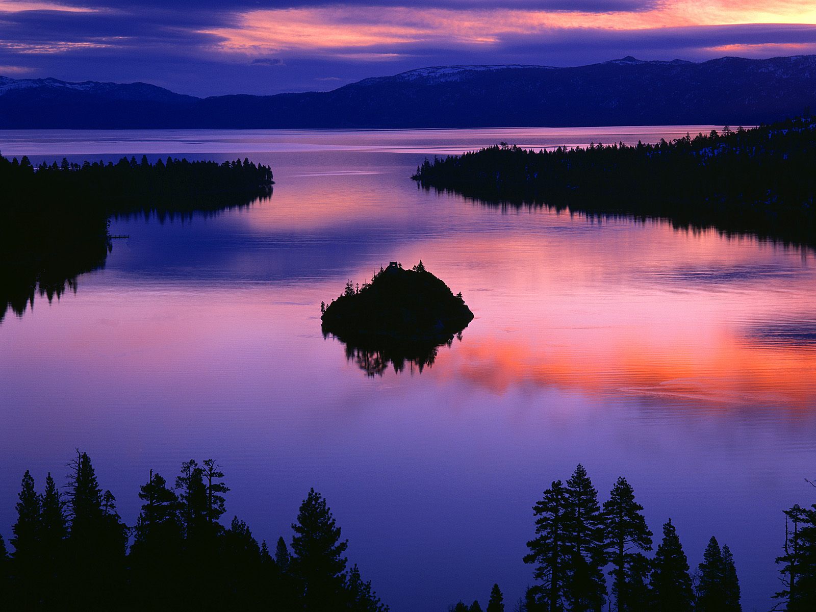 Twilight Color at Emerald Bay Lake Tahoe California photo or wallpaper