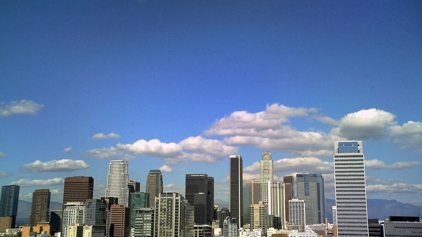 los-angeles skyscrapers 1366 x 768