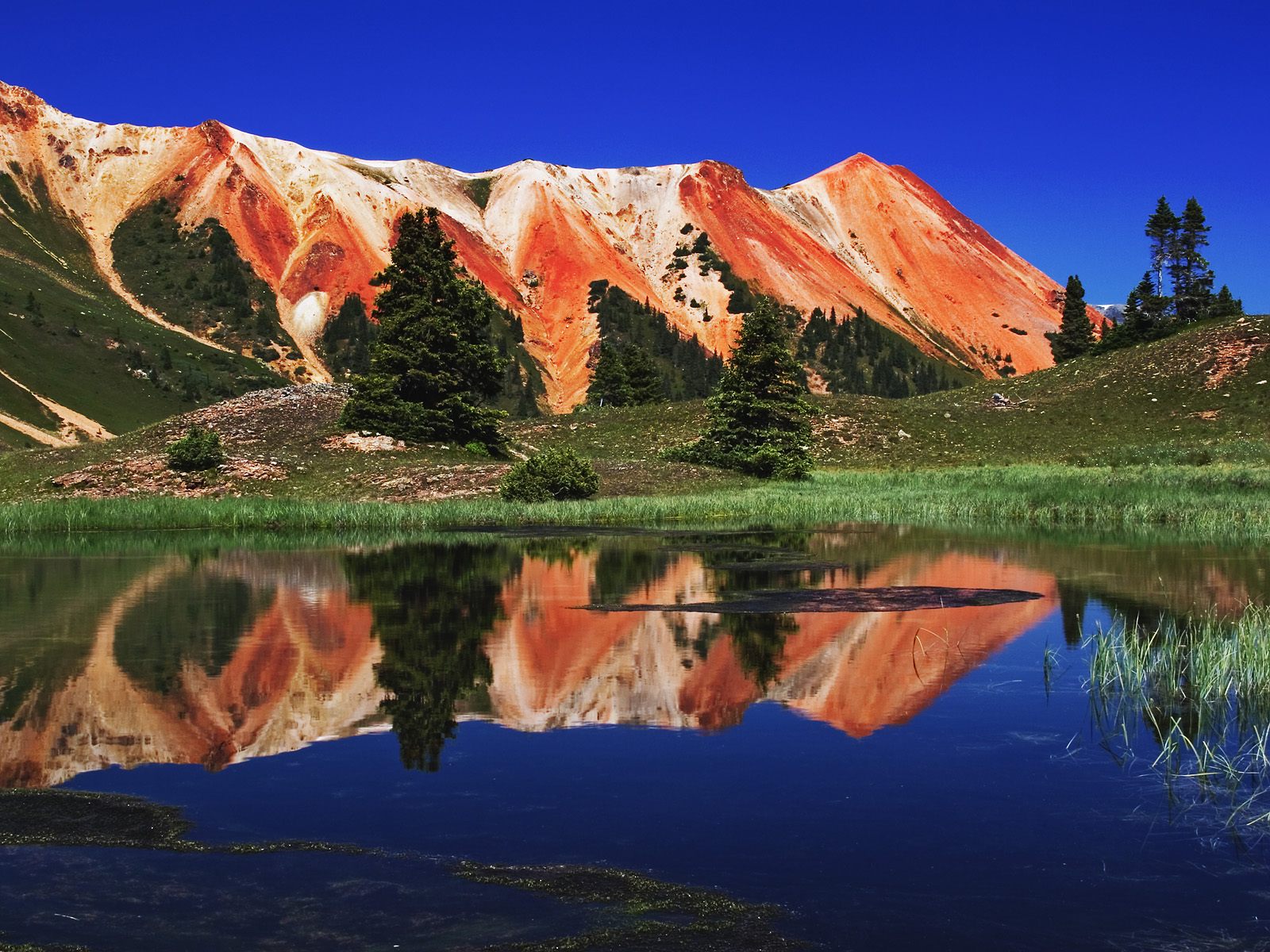 Red Mountain Reflected in Alpine Tarn in Gary Cooper Gulch Ouray Colorado