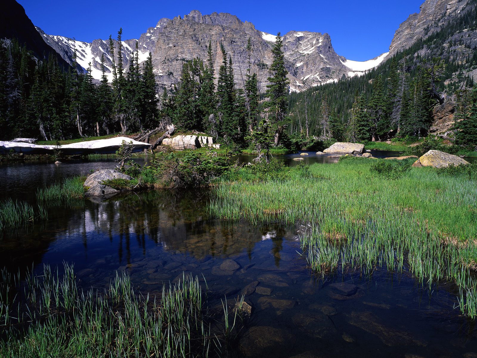 The Loch Below Andrews Glacier Rocky Mountain National Park Colorado