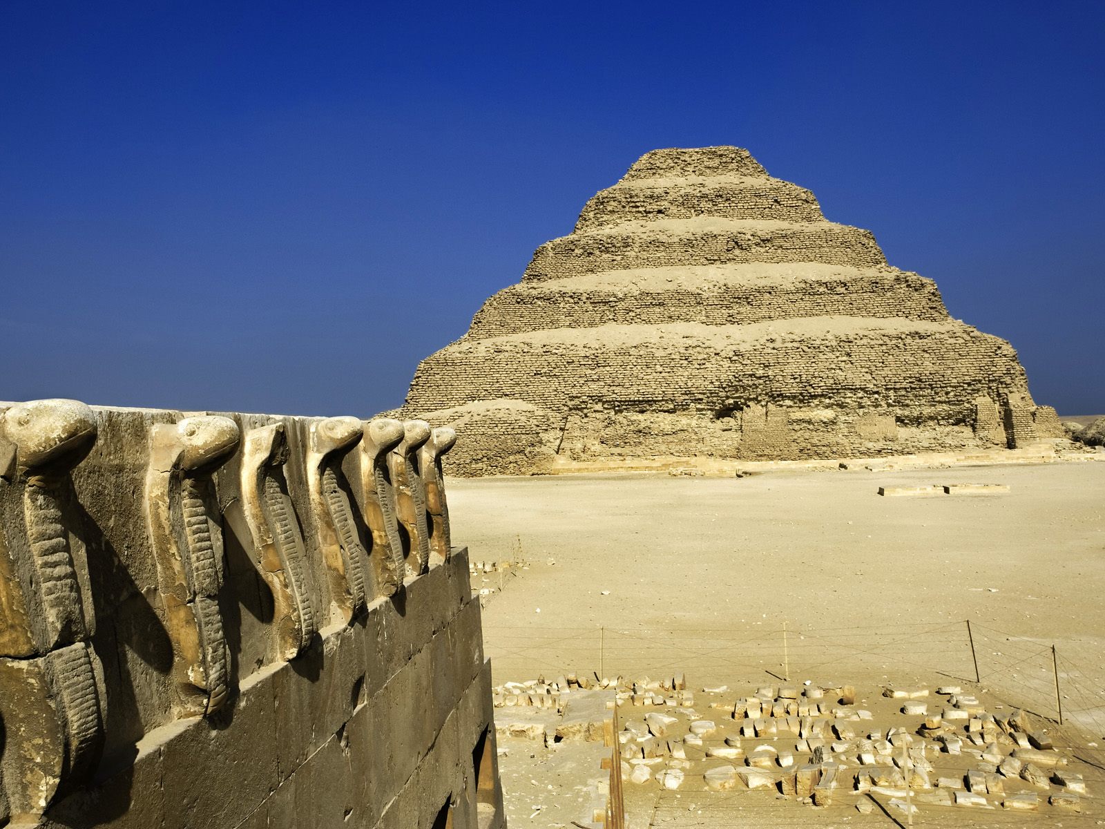 Cobra Figures and the Step Pyramid Saqqara Egypt