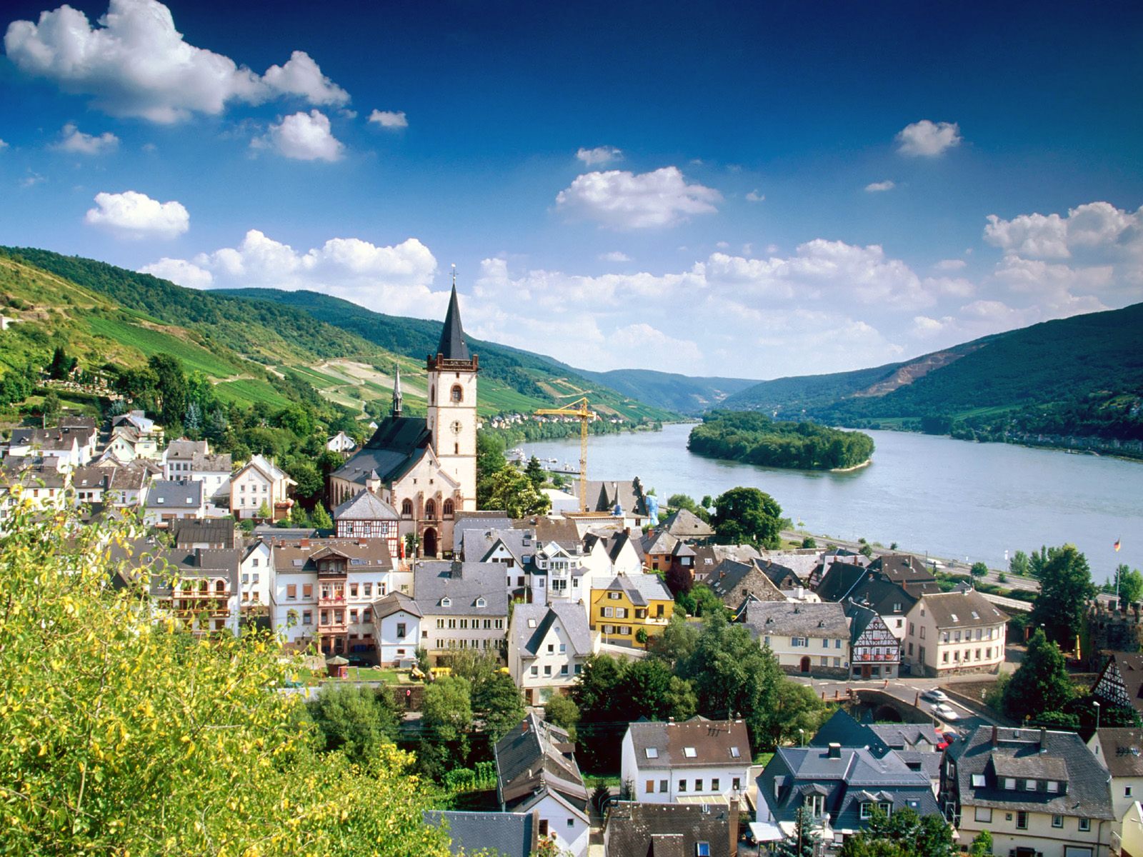Lorch Village Hesse Rhine River Germany