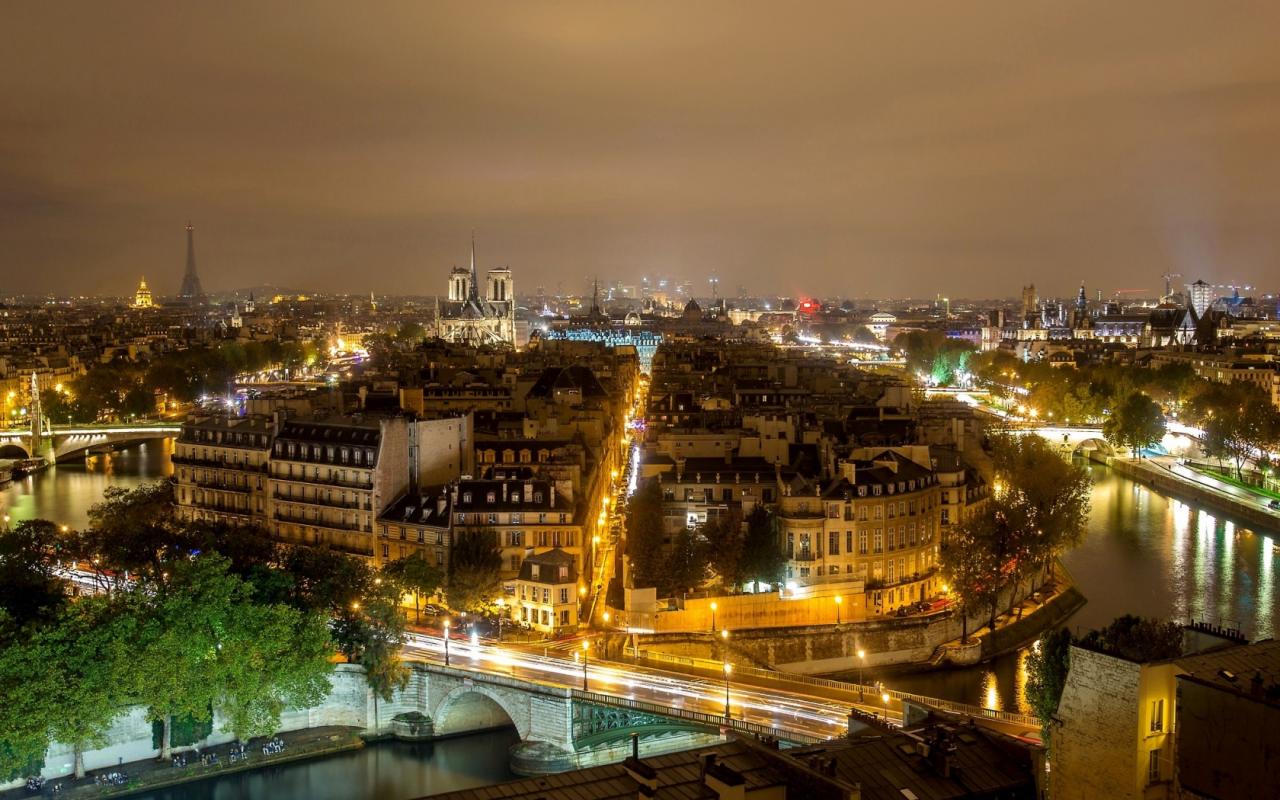 seine river night 1280 x 800