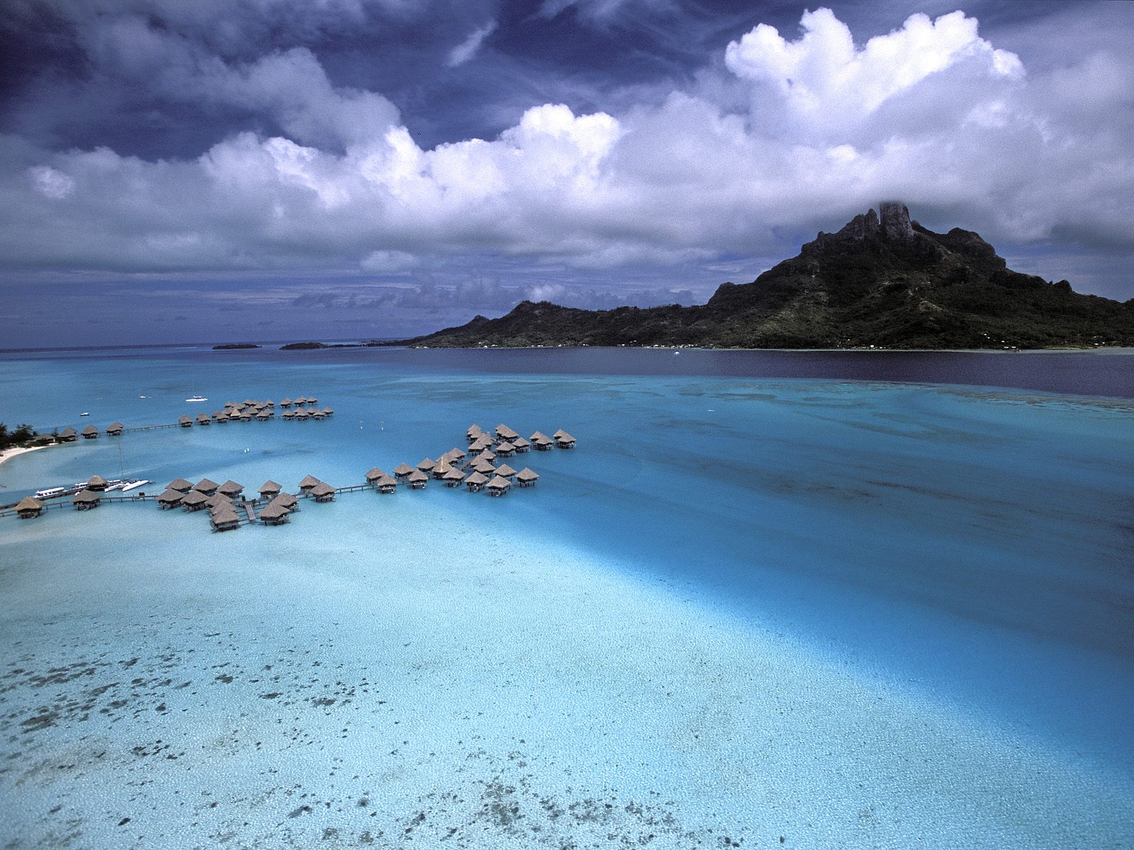 Aerial View of the Island of Bora Bora French Polynesia