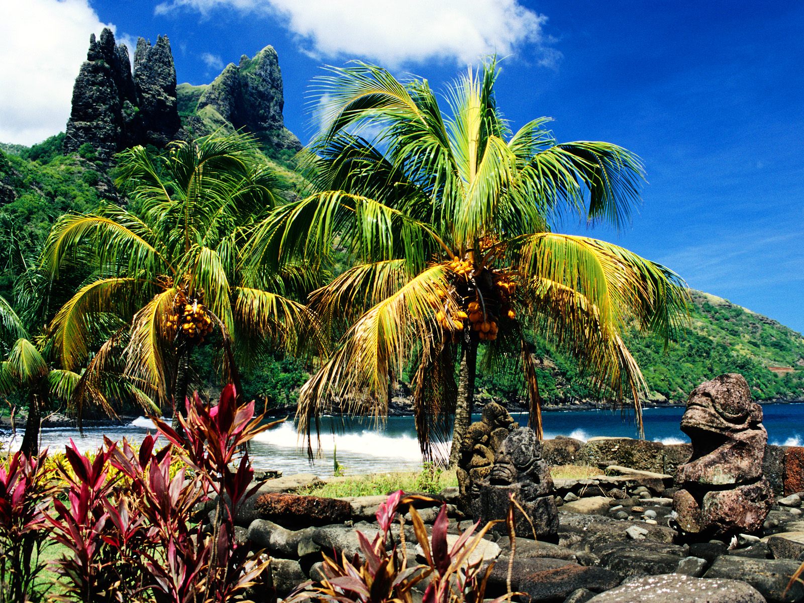 The Hatiheu Beachfront on Nuku Hiva Marquesas Islands French Polynesia