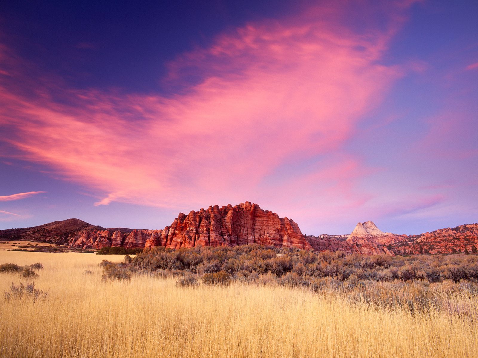 Sandstone Formations at Sunset Zion National Park Utah