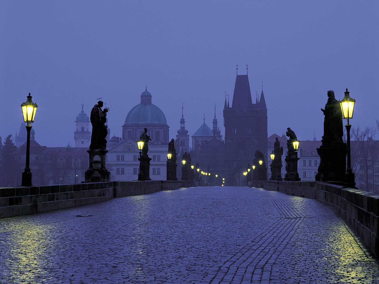 Prague at Dusk Czech Republic 1600x1200