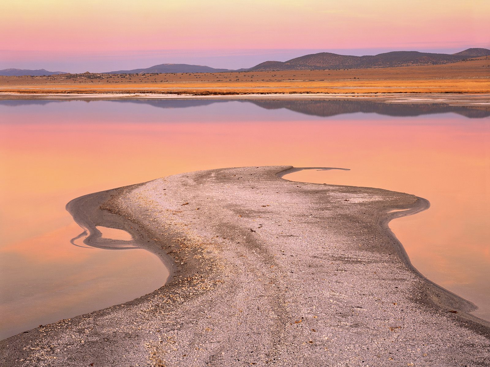 Sandbar at Twilight Mono Lake Eastern Sierra California