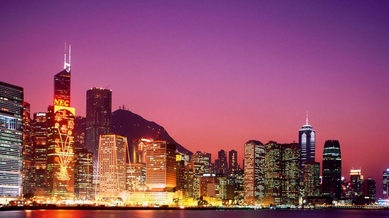 hong-kong cityscapes 1366 x 768