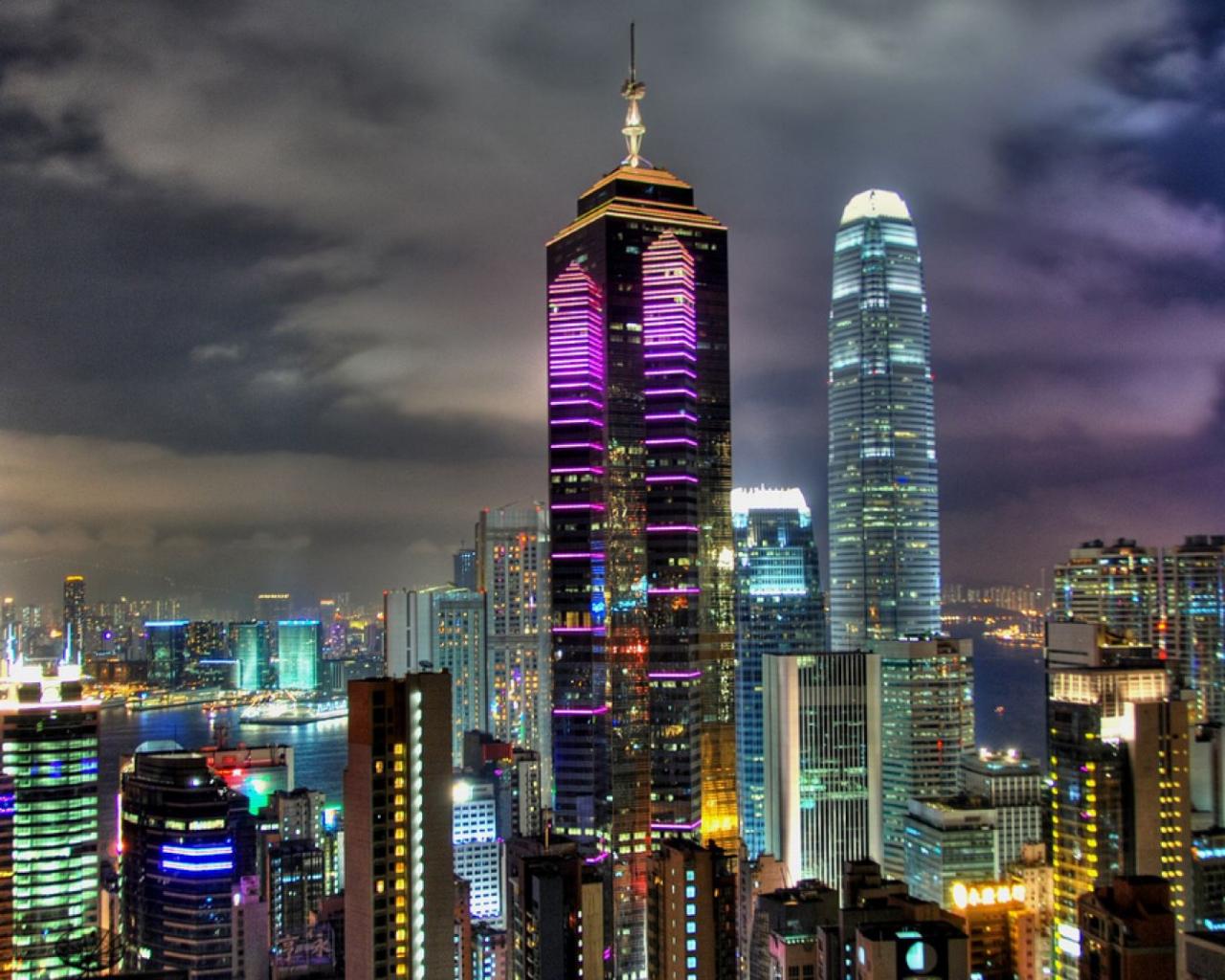 hong-kong night 1280 x 1024