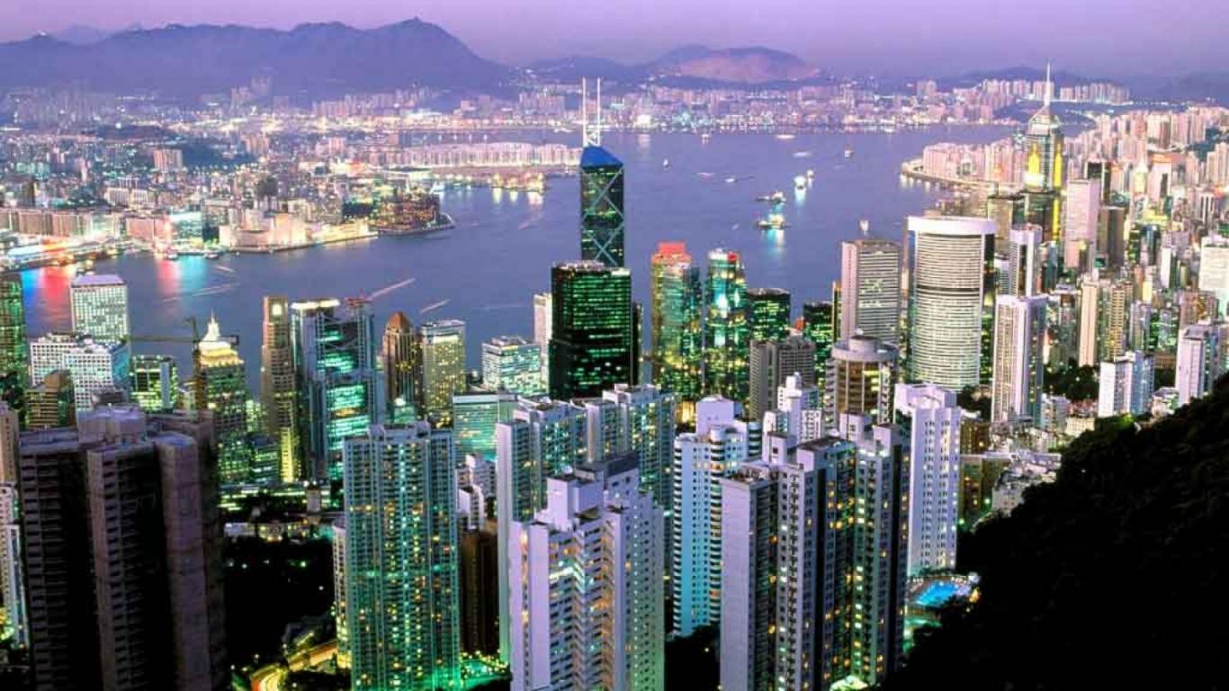 hong-kong skyscrapers 1366 x 768