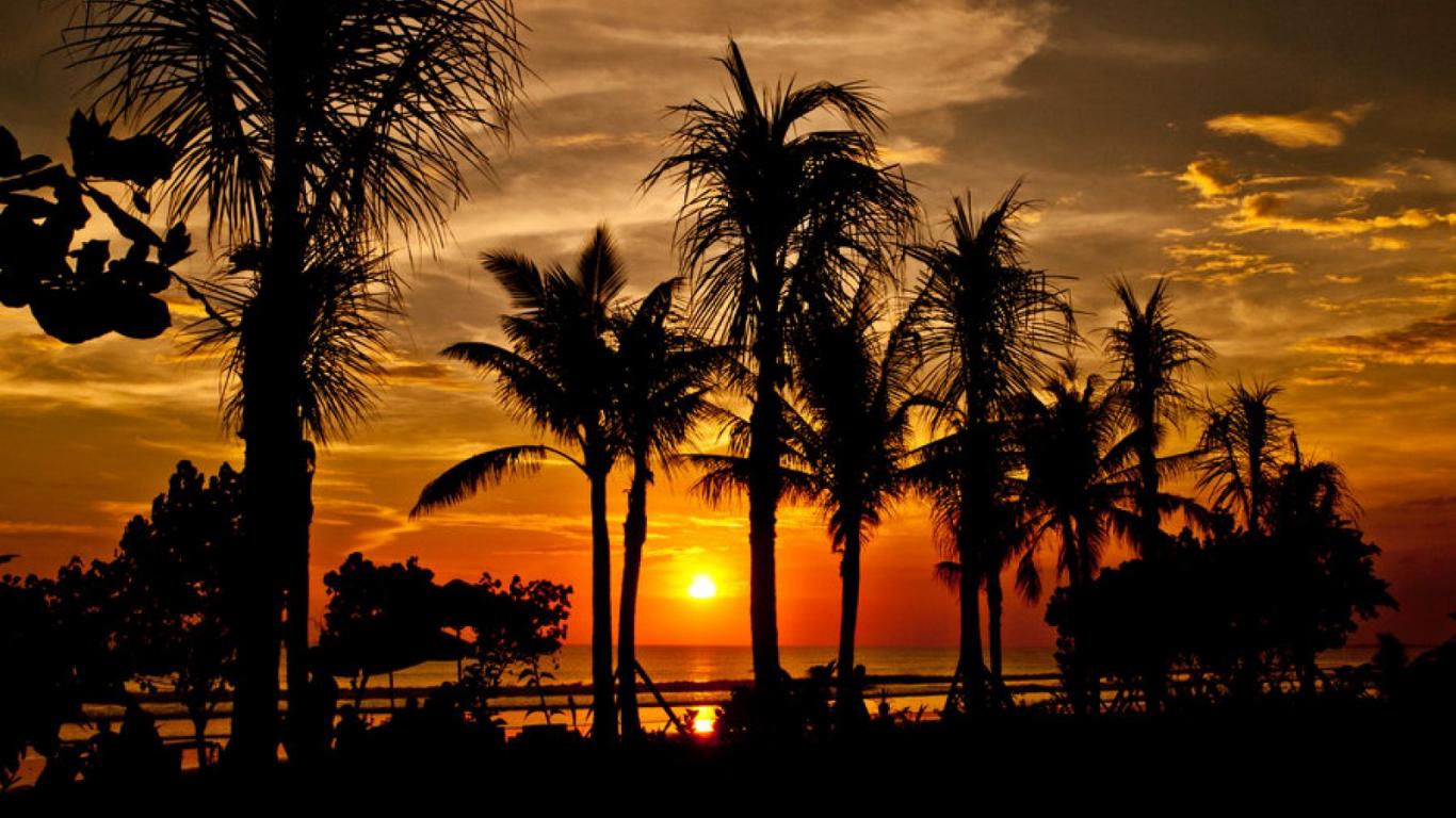 sunset bali 1366 x 768