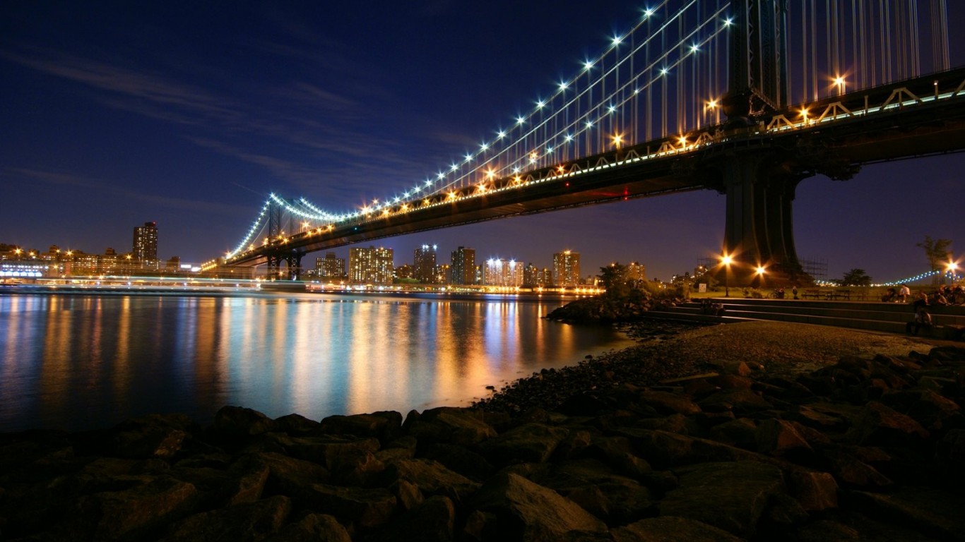 brooklyn bridge manhattan 1366 x 768