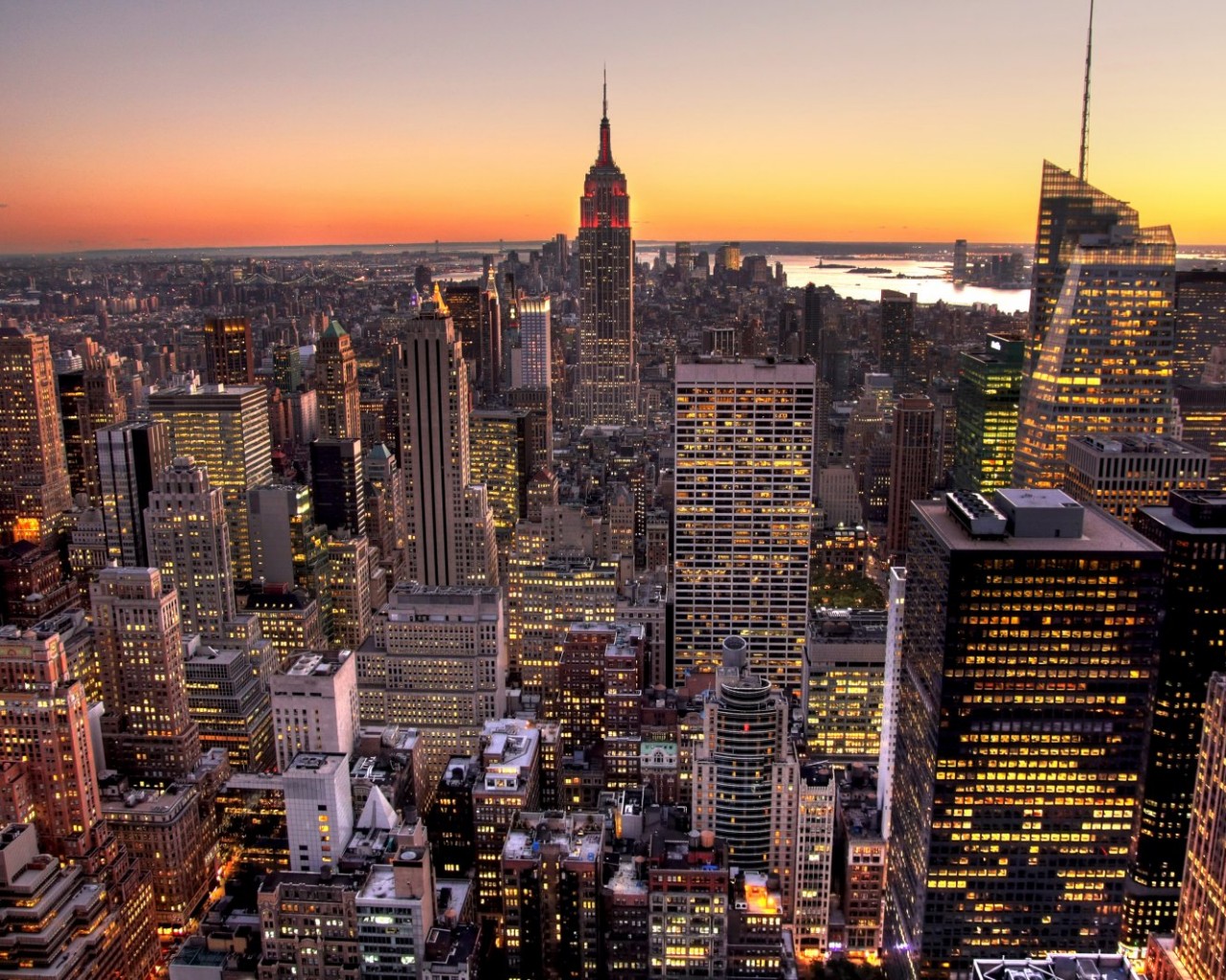 manhattan skyscrapers 1280 x 1024