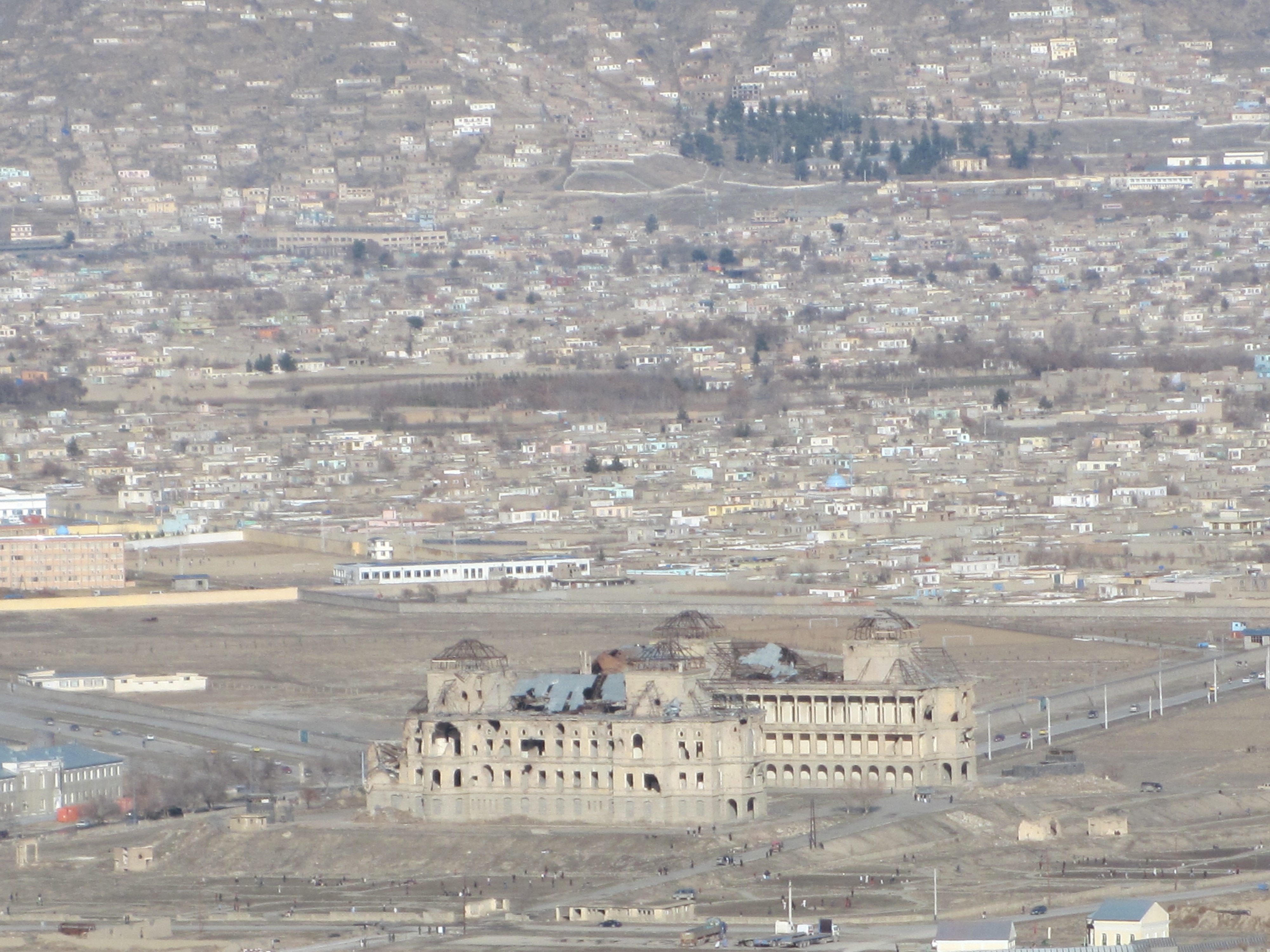 darulaman palace with city of kabul in background