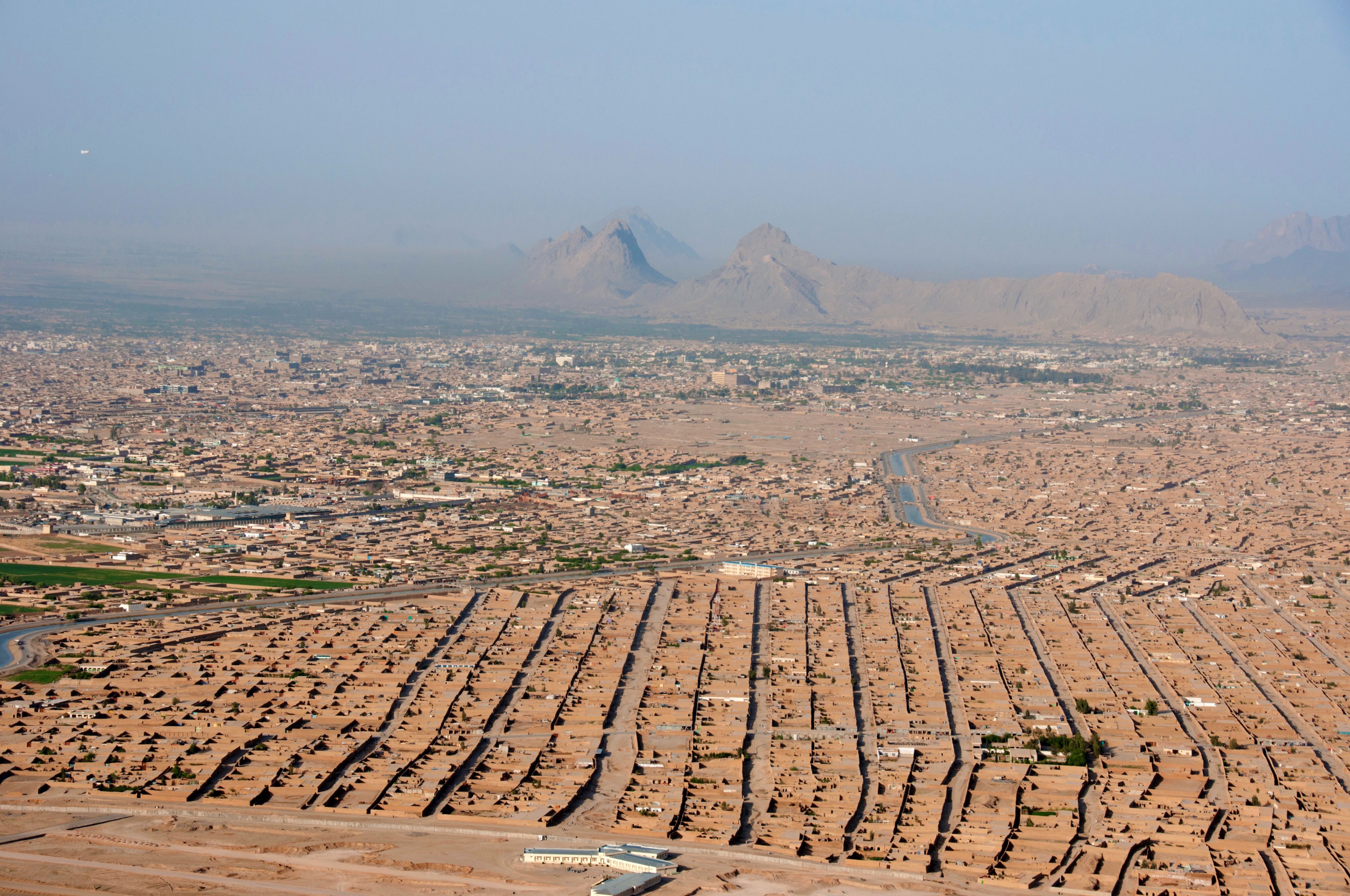 Aerial view of a section of Kandahar in 2013