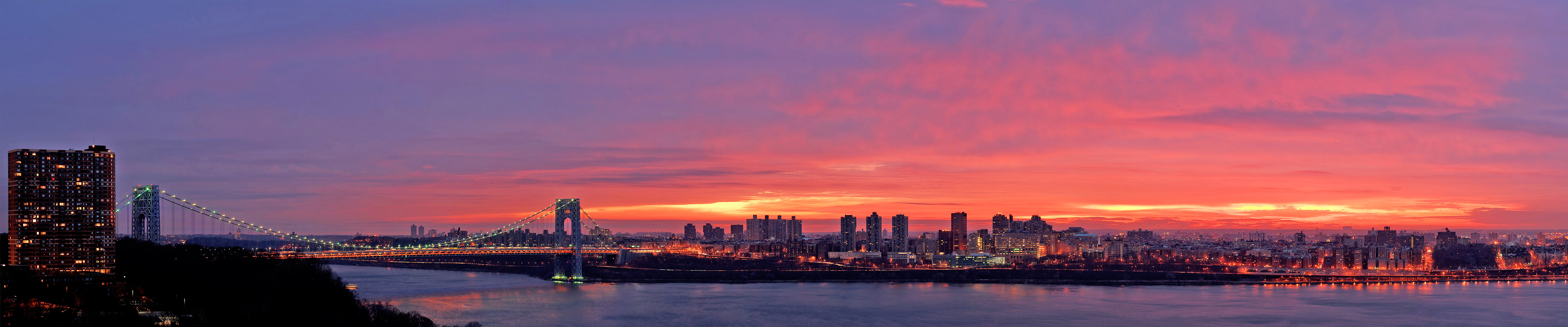 new york george washington bridge evening