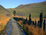 Slate Fence Leading to the Chapel Snowdonia National Park Wales