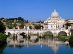 The Vatican Seen Past the Tiber River Rome Italy