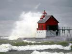 High Tide Grand Haven Lighthouse Michigan