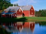 Twin Barns at Sunset Vermont