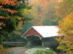Flume Covered Bridge in Autumn Franconia Notch State Park New Hampshire