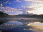 Mount Hood and Fisherman on Trillium Lake Oregon