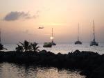 Trinidad and Tobagoplane arriving at sunset